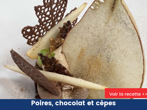 Poires, chocolat et cèpes